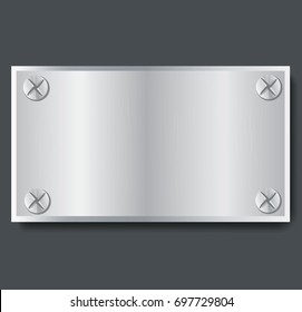 plate metal banner background vector illustration