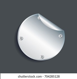 plate metal circle buttons