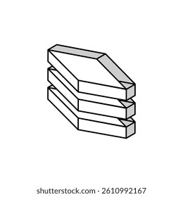 plate mineral wool isometric icon vector. plate mineral wool sign. isolated symbol illustration
