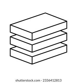 Blech-Mineralwolle-Linie Symbol Vektorgrafik. Schild mit Mineralwolle. isoliertes Kontursymbol