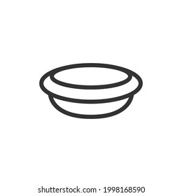 Plate minimal line icon. Web stroke symbol design. Plate sign isolated on a white background. Premium line icon.