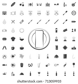plate and napkin black icon on the white background restaurant cafe set Flat vector illustration