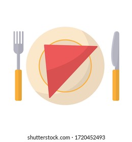 Planta con ilustración plana de servilleta. Vector.