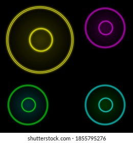 plate neon color set icon. Simple thin line, outline vector of kitchen icons for ui and ux, website or mobile application