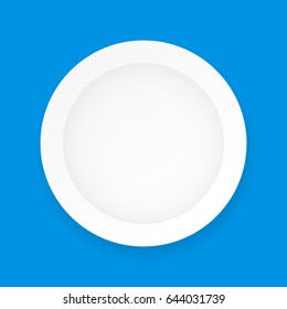 A plate on a blue background. Vector illustration