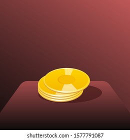 plate on the table illustration design, cartoon style.