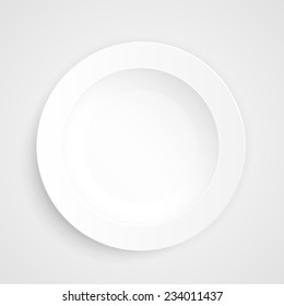 Plate On A White Background. Template Design Element, Vector Illustration