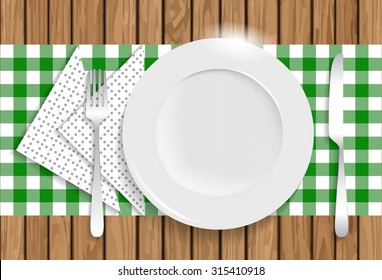  plate on the wooden table