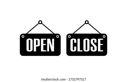 Plate open close icon. Shop sign on isolated white background. EPS 10 vector.
