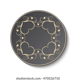 Plate with ornament. Vector illustration