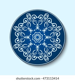Plate with ornament. Vector illustration