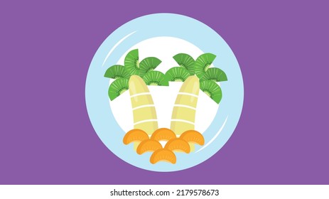 Plate with palm pattern, illustration