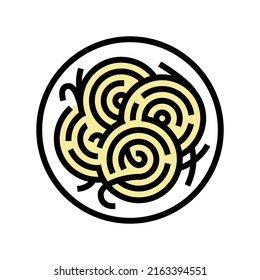 plate pasta color icon vector. plate pasta sign. isolated symbol illustration