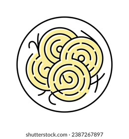 plate pasta color icon vector. plate pasta sign. isolated symbol illustration