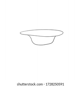 Plate for pasta. Line drawing. Vector Illustration. Realistic dry macaroni, for cards, posters, design, logo, for printed matter.