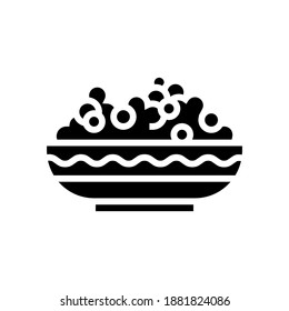vector de icono de glifo de arveja de placa. signo de arveja de placa. símbolo de contorno aislado ilustración negra