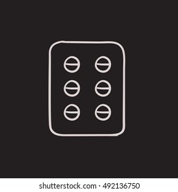 Plate of pills vector sketch icon isolated on background. Hand drawn Plate of pills icon. Plate of pills sketch icon for infographic, website or app.