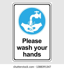 Plate Please Wash Your Hands Sign Stock Vector (Royalty Free ...