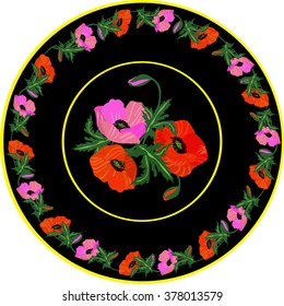 Plate with poppies
