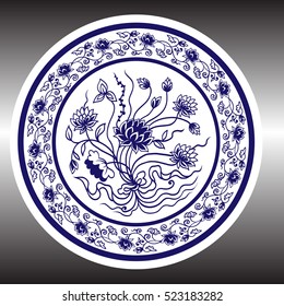 Vector de dibujo de mano de cerámica, porcelana