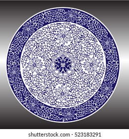 Plate Pottery Hand Drawing Vector! This vector set includes a variety of hand-drawn flowers in various colors and patterns, perfect for creating vintage-inspired wall art or porcelain plates.