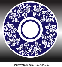 Plate Pottery Hand Drawing Vector! This vector set includes a variety of hand-drawn flowers in various colors and patterns, perfect for creating vintage-inspired wall art or porcelain plates.