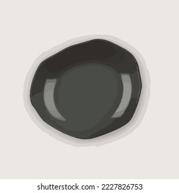 Plate, Presentation Plate, Side and Up View Plate Illustration Vector Cartoon Drawing