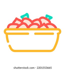 plate radishes color icon vector. plate radishes sign. isolated symbol illustration