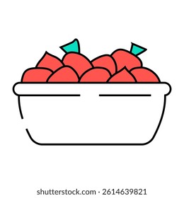 plate radishes line icon vector. plate radishes sign. isolated symbol illustration