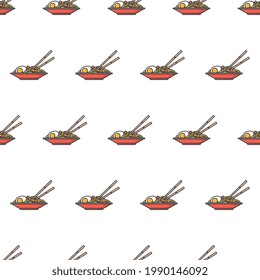 Plancha De Fideos De Ramen En Un Fondo Blanco. Ilustración del vector del tema de los alimentos de fideos orientales