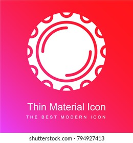 Plate red and pink gradient material white icon minimal design