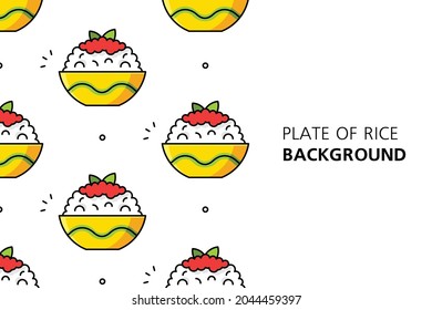 Plate of rice background. Icon design. Template elements. isolated on white background