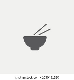 A Plate of Rice and Chopsticks Flat Icon