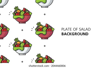 Fondo de ensalada. Diseño de iconos. Elementos de plantilla. aislado en fondo blanco