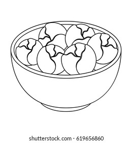 A plate of salad greens.The dark Belgian wolf. Belgium single icon in outline style vector symbol stock illustration.