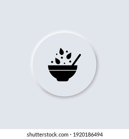 Plate with salad, lunch, dinner vector neumorphism design icon