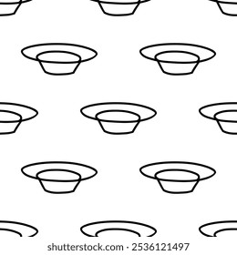 Plate seamless pattern doodle vector on white background