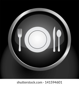 Plate Setting Plate and Silverware Food & Restaurant Icon Symbol