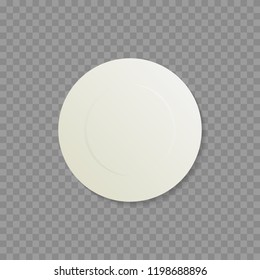 Plate with shadow on transparent background