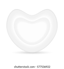 plate in the shape of heart, realistic vector illustration