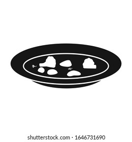 Plate der Suppe Vektorillustration Symbol.Schwarze Vektorillustration Symbol einzeln auf weißem Hintergrund Teller Suppe.