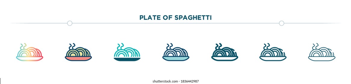 plate of spaghetti icon designed in gradient, filled, two color, thin line and outline style. vector illustration of plate of spaghetti vector icons. can be used for mobile, ui, web
