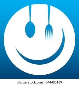 Plate with spoon and fork