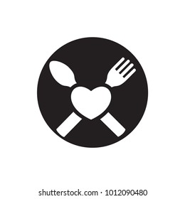 plate with spoon and fork icon illustration isolated vector sign symbol