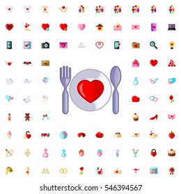 plate with spoon and fork icon illustration isolated vector sign symbol