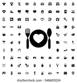 plate with spoon and fork icon illustration isolated vector sign symbol