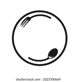 plate, spoon and fork icon or symbol design