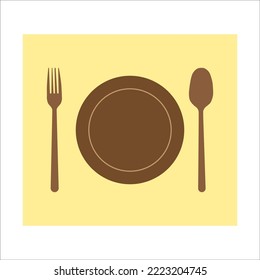 diseño vectorial de placas, cucharas, tenedores y cuchillos