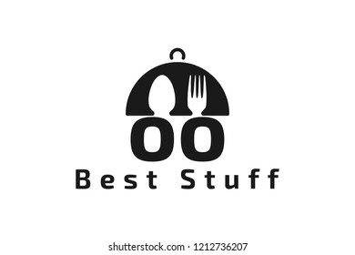 plate, spoon, fork, letter O O restaurant logo Designs Inspiration Isolated on White Background
