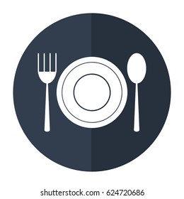 plate spoon fork utensils shadow